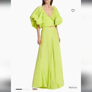 SWF Golden Brunt Yellow High Waist Exaggerated Wide-Leg Pleated Touch Pants XS